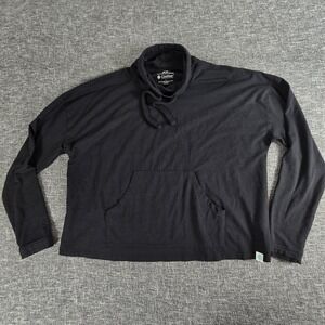 Coolibar Solana Mock Neck Pullover Womens Size Large UPF 50+ Black Pocket